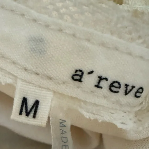 A'reve Anthropologie Boho Dress Women’s Sz M Cream Lace Sleeveless Vintage Style - Picture 8 of 11